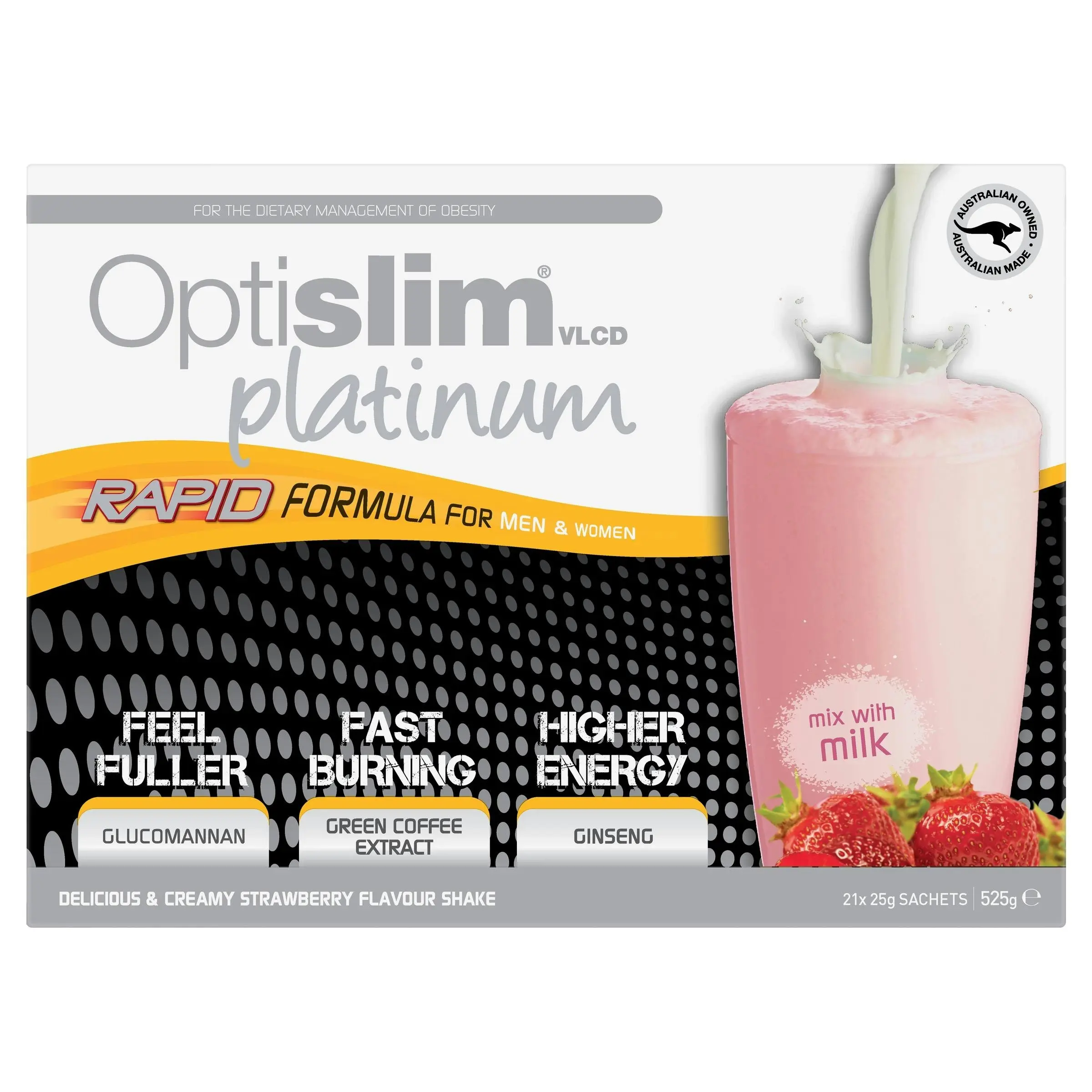 OptiSlim VLCD Platinum Shake Strawberry 21 x 25g