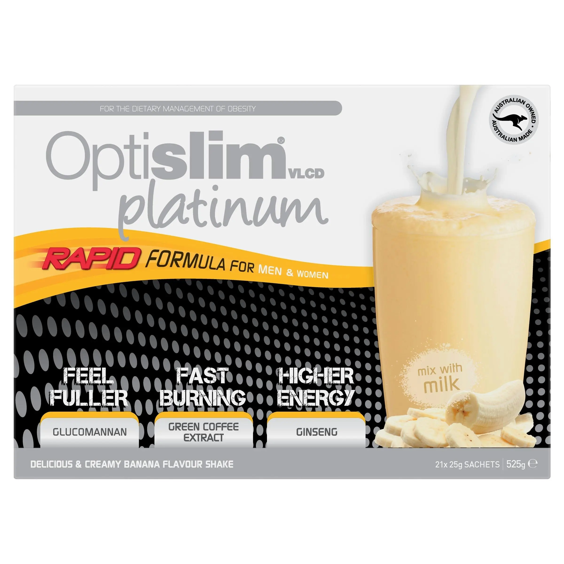 OptiSlim VLCD Platinum Shake Banana 21 x 25g