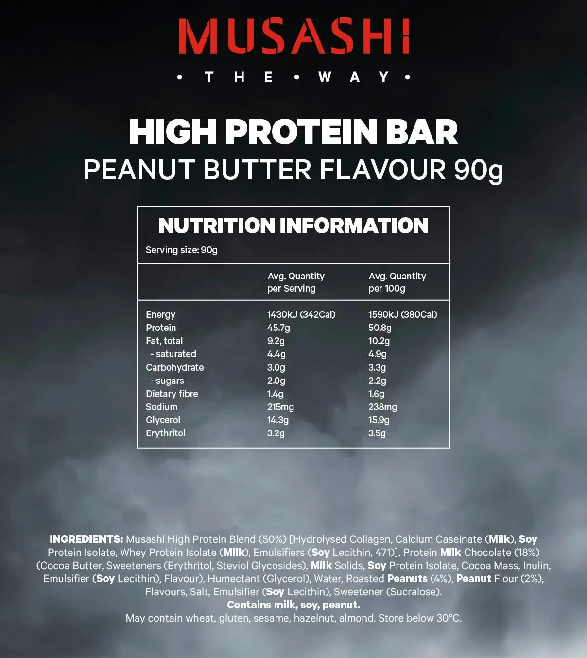 Musashi High Protein Bar Peanut Butter 90g