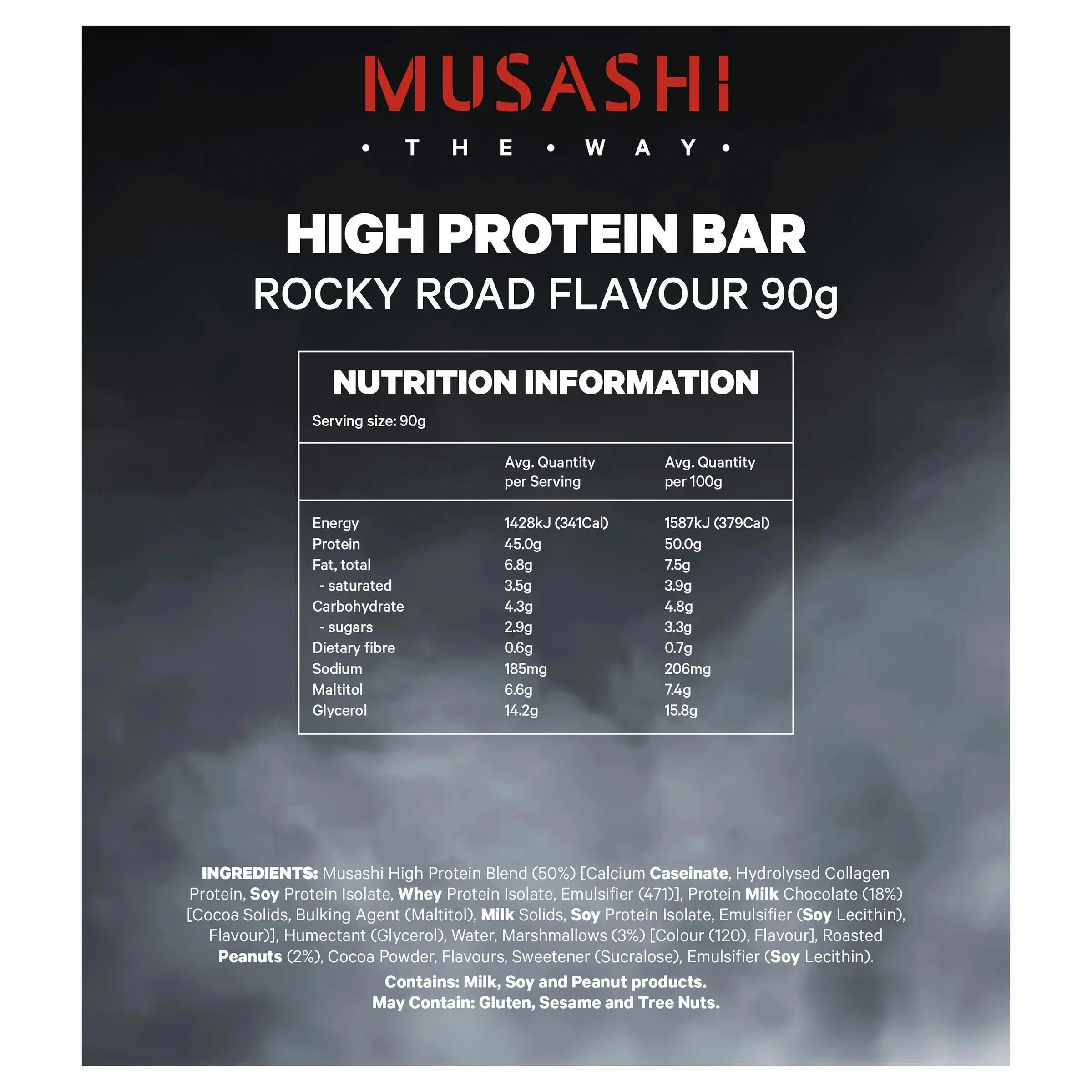 Musashi High Protein Bar Rocky Road 90g