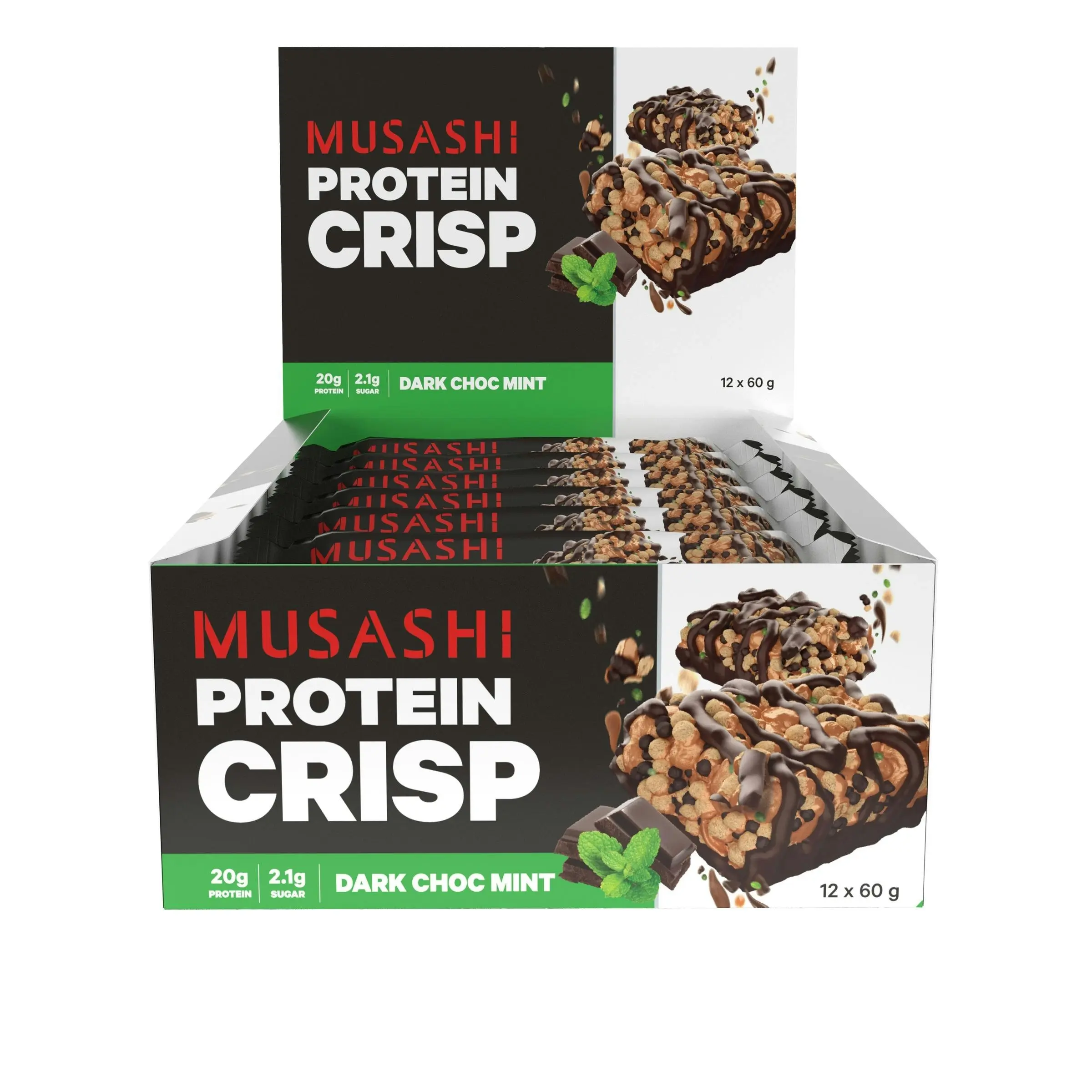 Musashi Protein Crisp Dark Choc Mint 60g