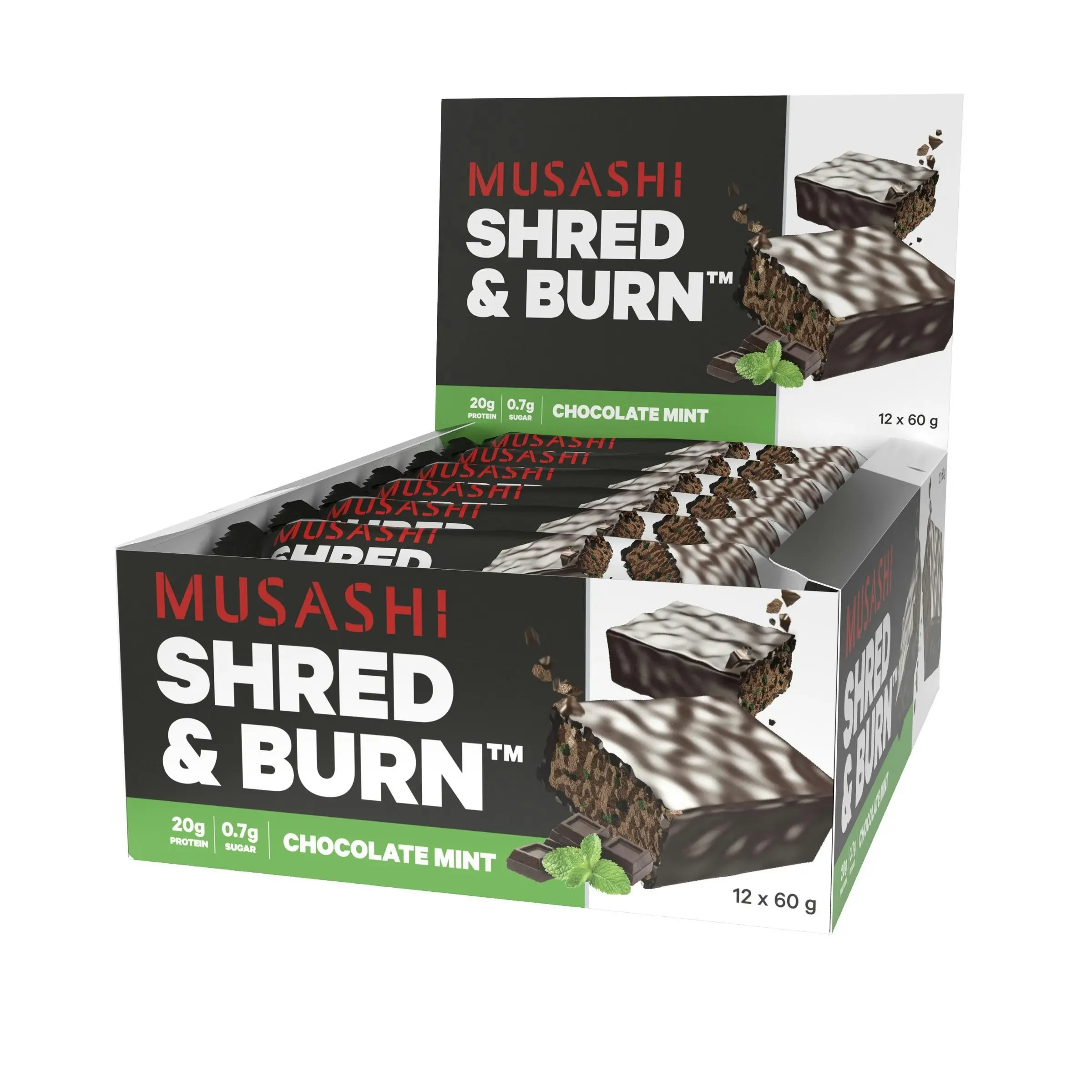 Musashi Shred & Burn Bar Chocolate Mint 60g