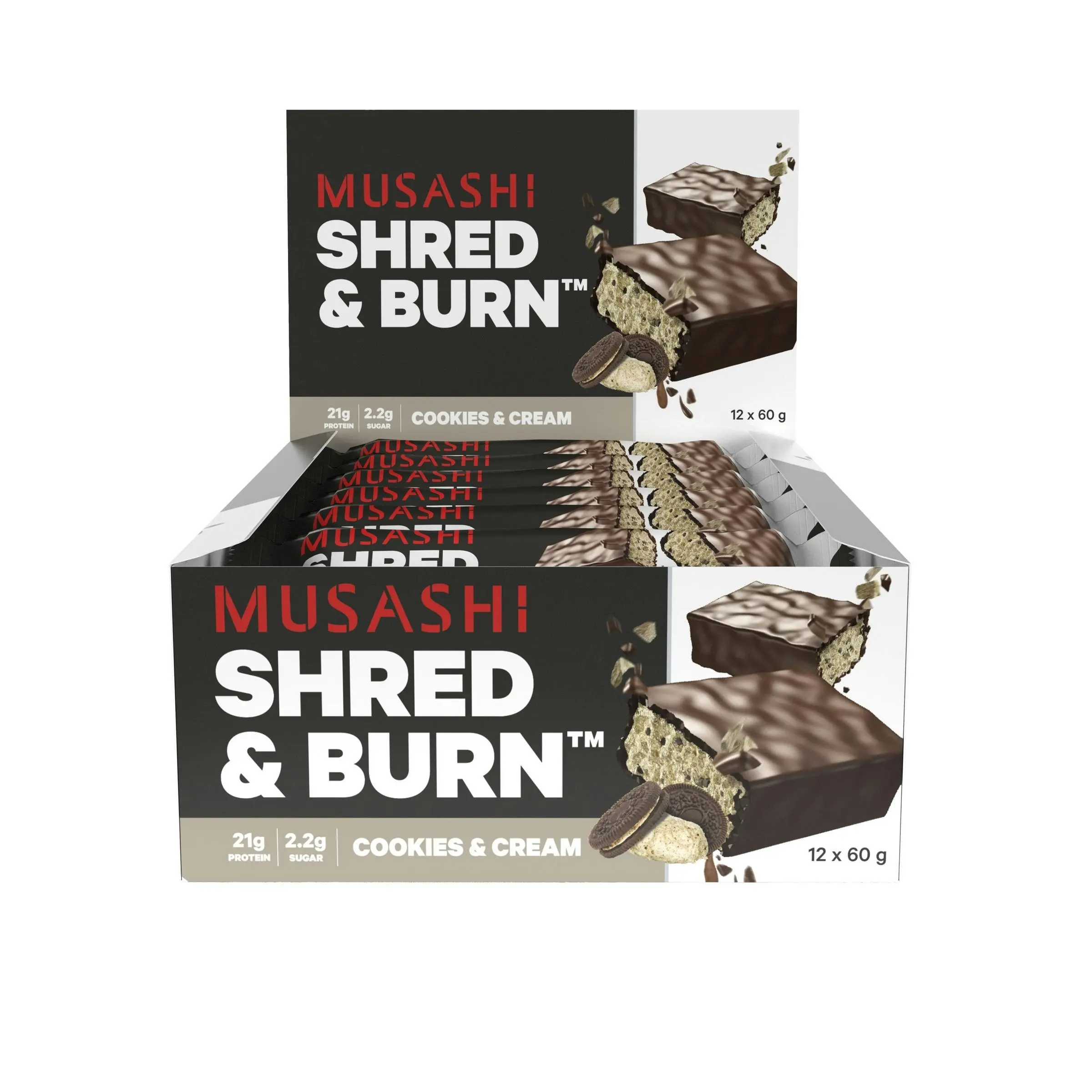 Musashi Shred & Burn Bar Cookies & Cream 60g