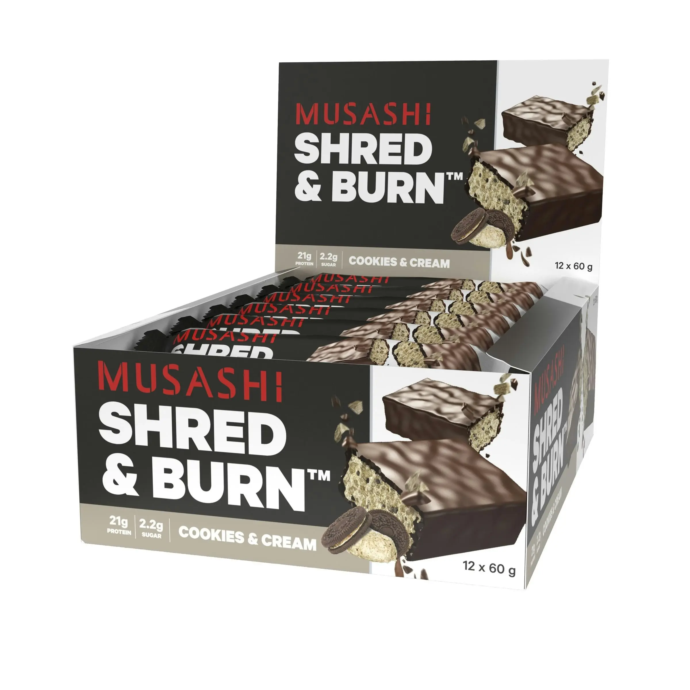 Musashi Shred & Burn Bar Cookies & Cream 60g