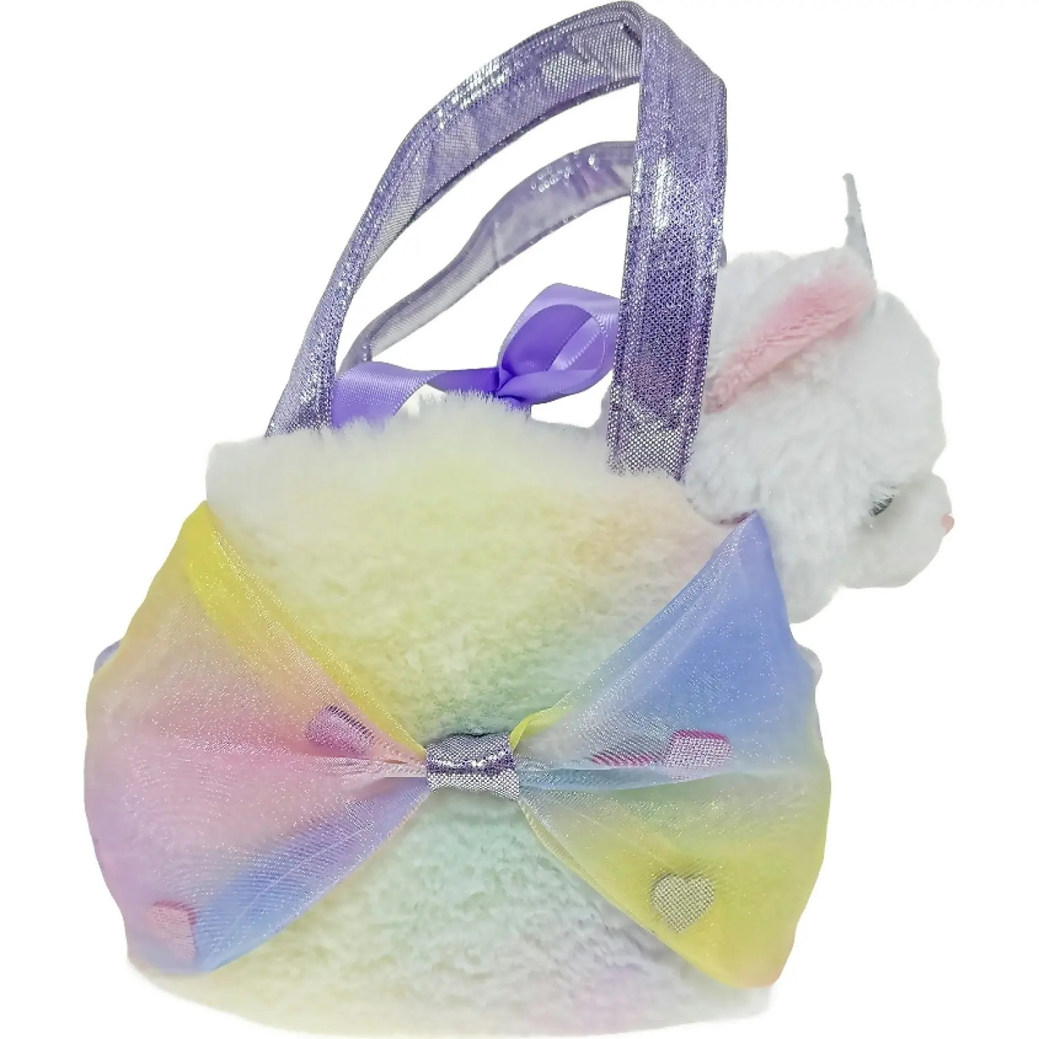 Fancy Pals - Big Bow Purple Bag With White Cat