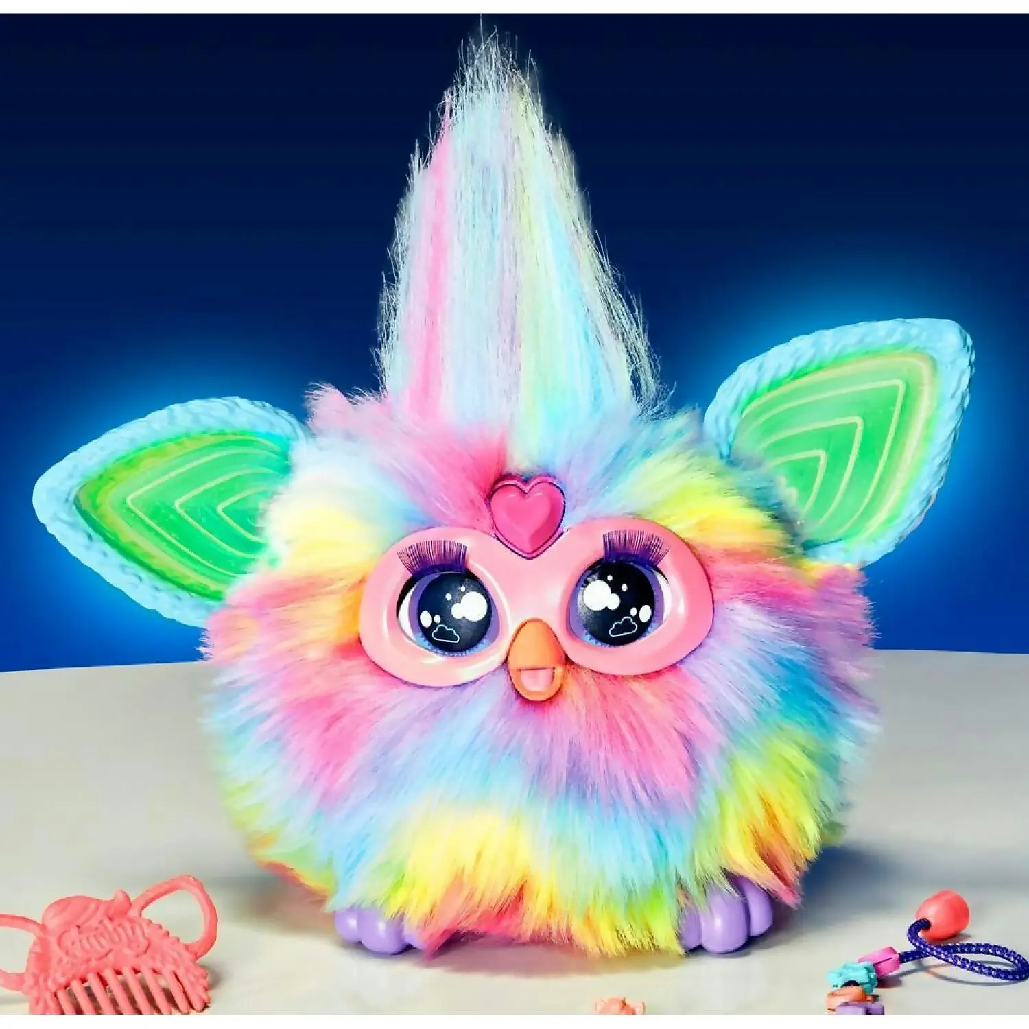 Furby - Tie Dye Plush Toy Voice Activated 15 Fashion Accessories Interactive Toys Ages 6+ - Hasbro