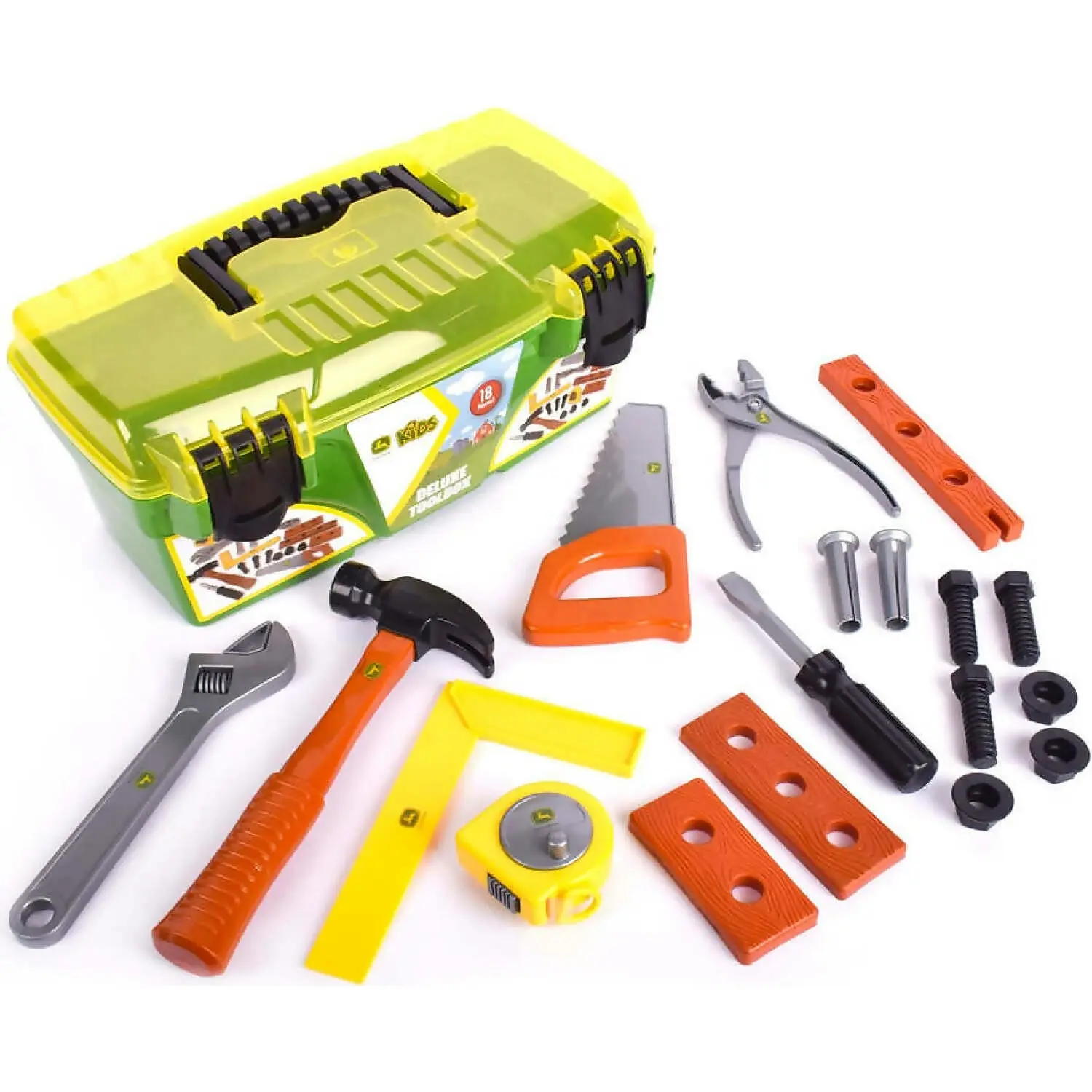 John Deere Kids - Deluxe Tool Box With Tools 18pc - Tomy