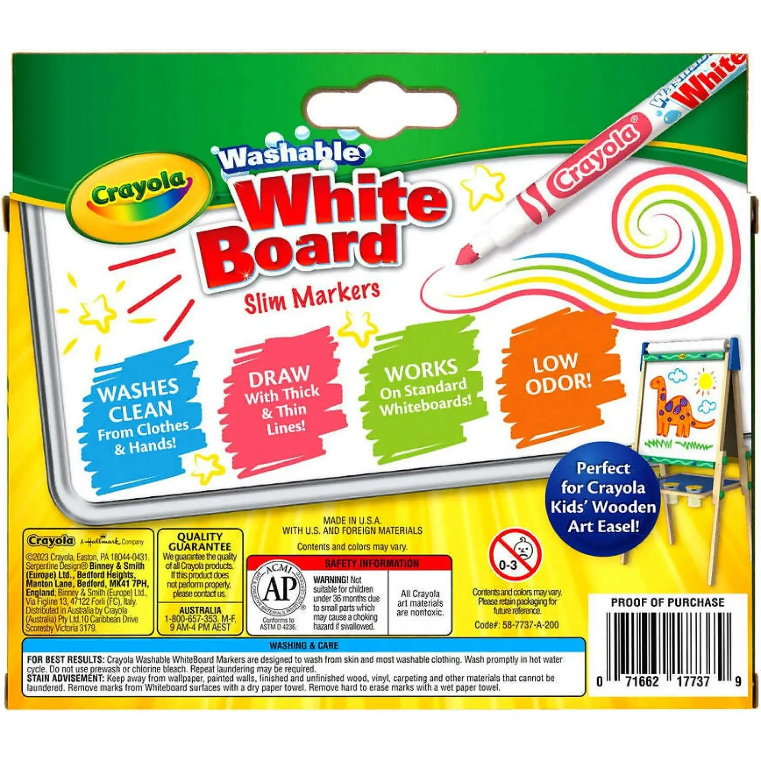 Crayola - Whiteboard Washable Dry Erase Slim Markers 10 Pack