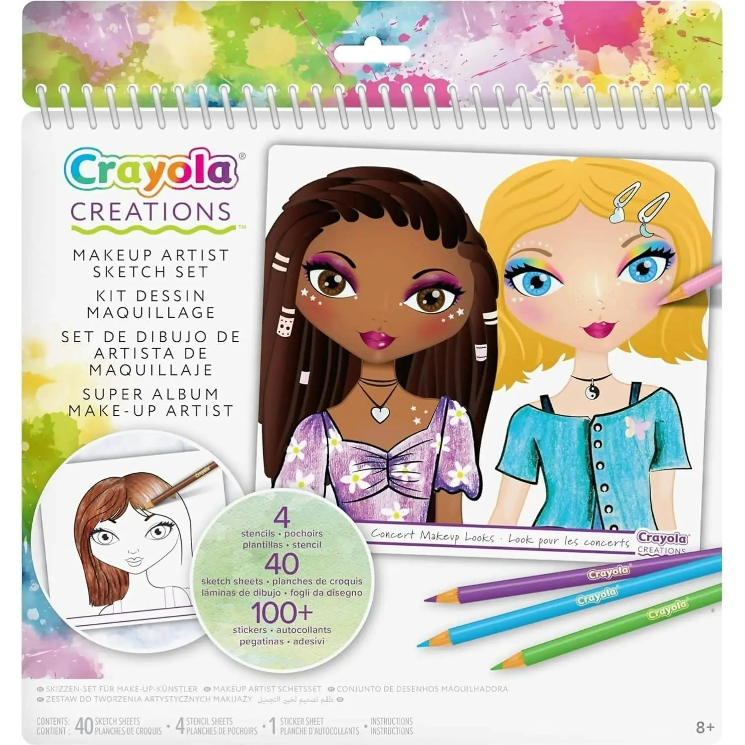 Crayola - Make Up Artist Sketch Set - 4 Stencils 40 Sketch Sheets