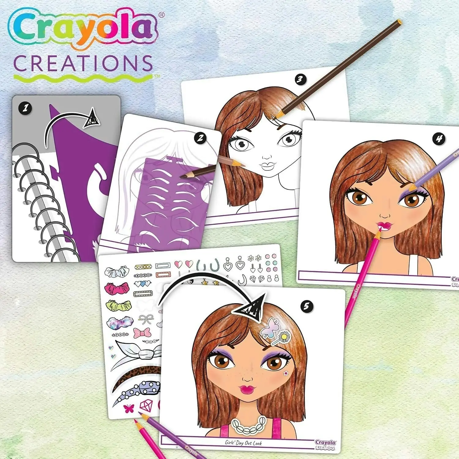 Crayola - Make Up Artist Sketch Set - 4 Stencils 40 Sketch Sheets