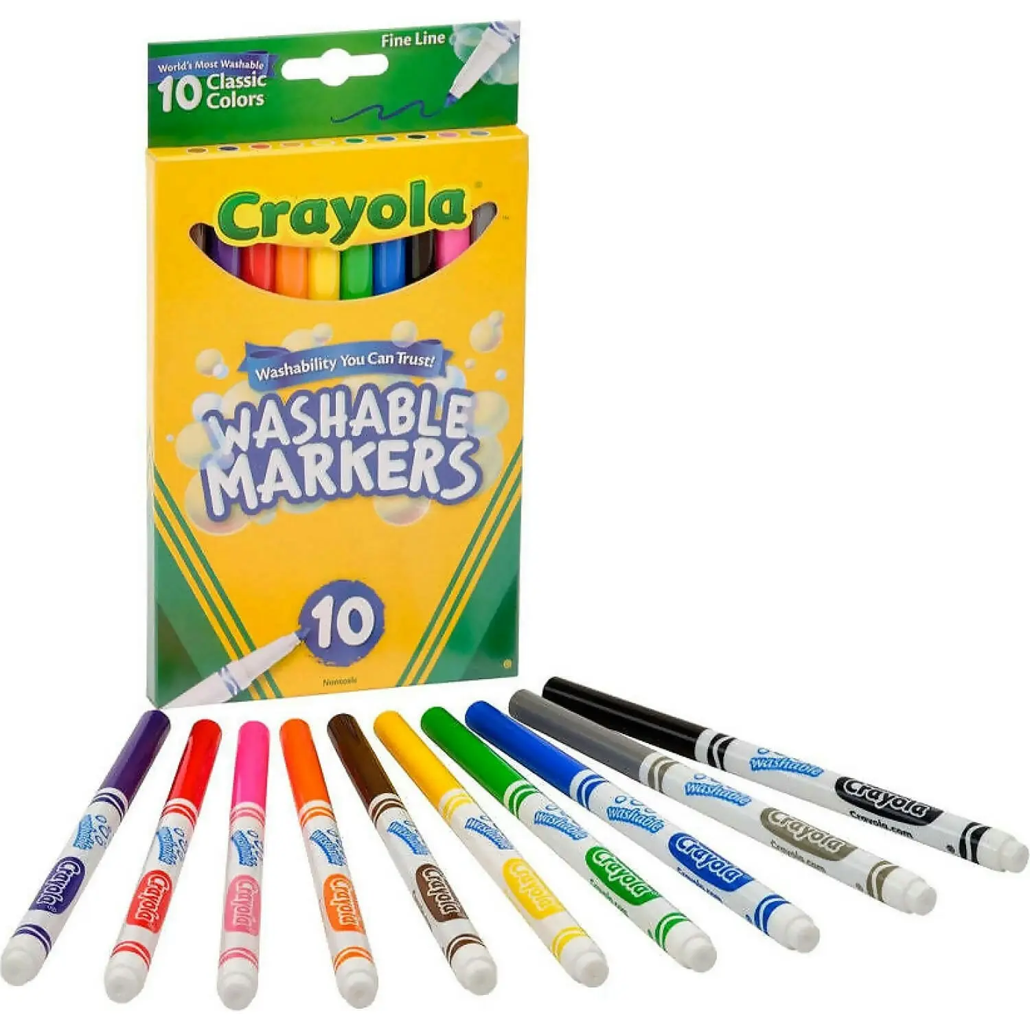 Crayola - Ultra-clean Classic Washable Fine Line Marker 10 Pack