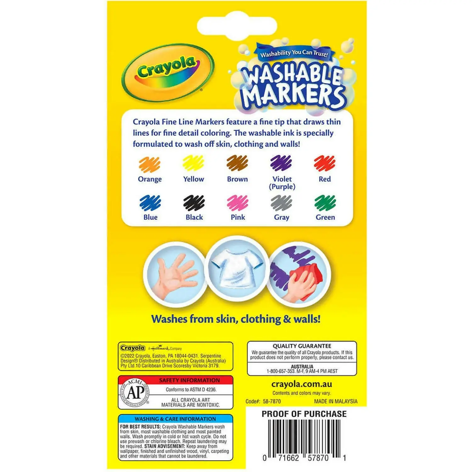 Crayola - Ultra-clean Classic Washable Fine Line Marker 10 Pack