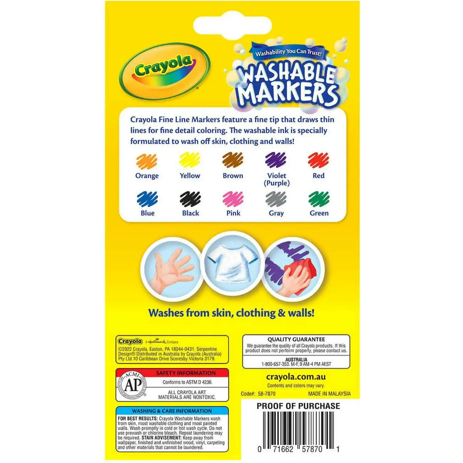 Crayola - Ultra-clean Classic Washable Fine Line Marker 10 Pack