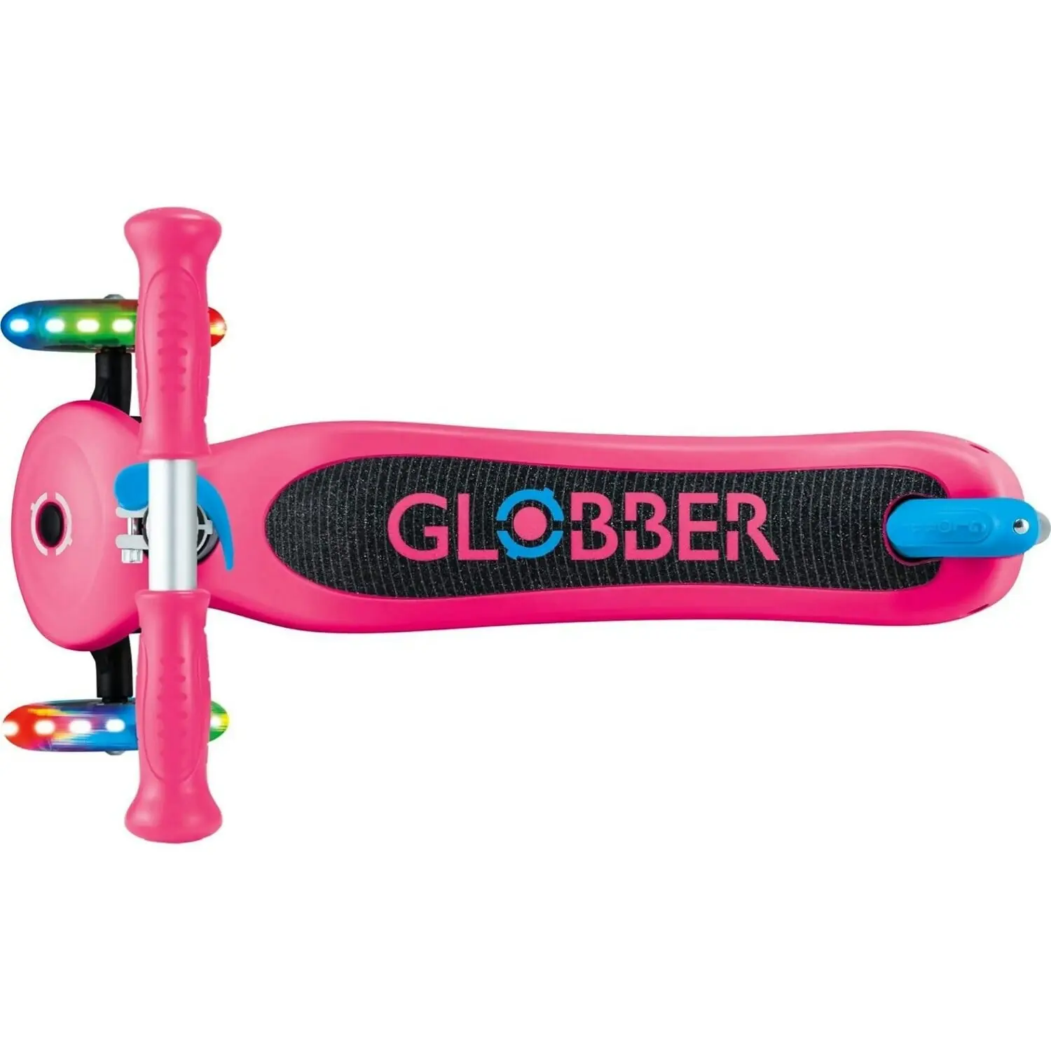 Globber - Globber Primo V2 Scooter With Lights And Griptape - Fuchsia Pink With Sky Blue