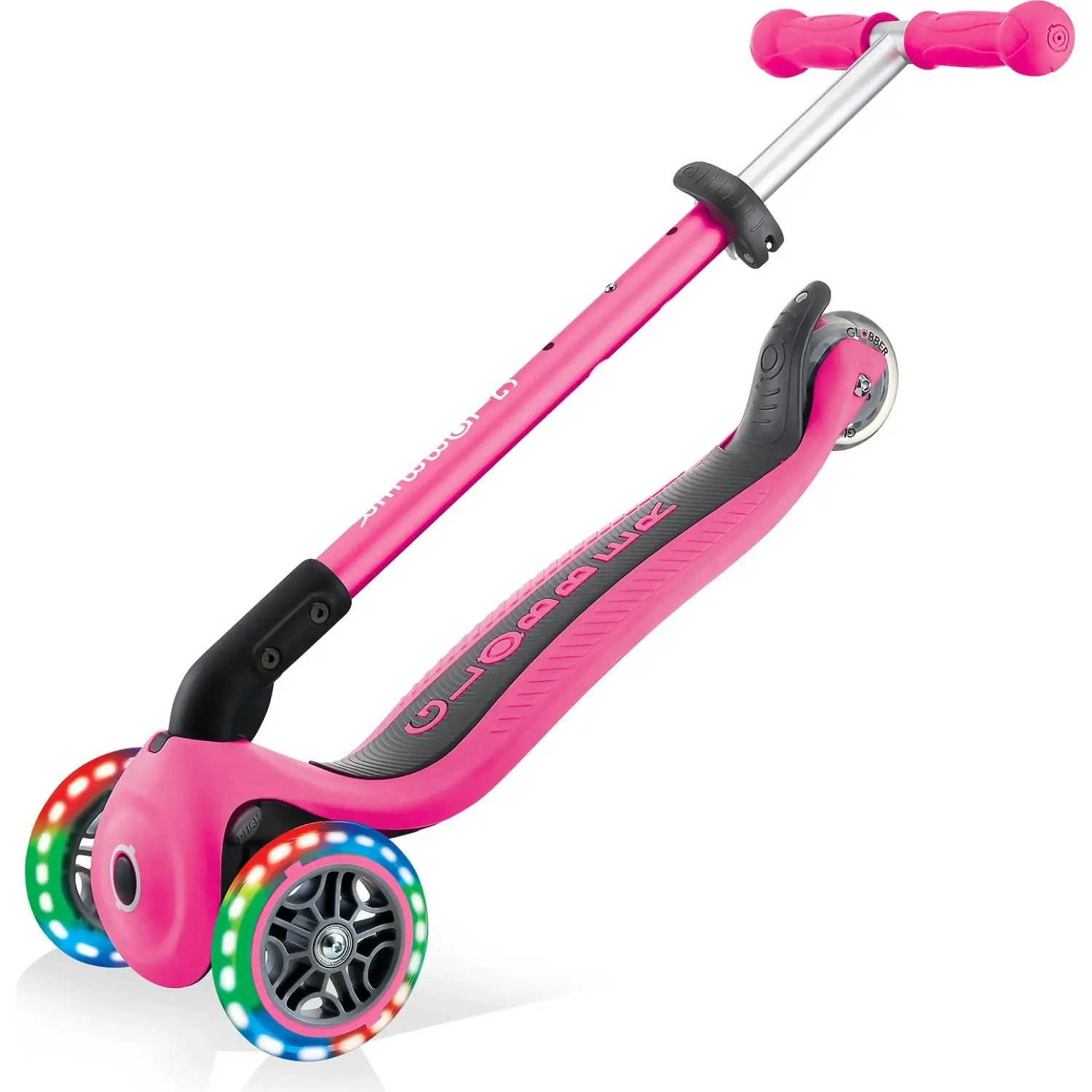 Globber - Primo Foldable Scooter Lights Neon Pink