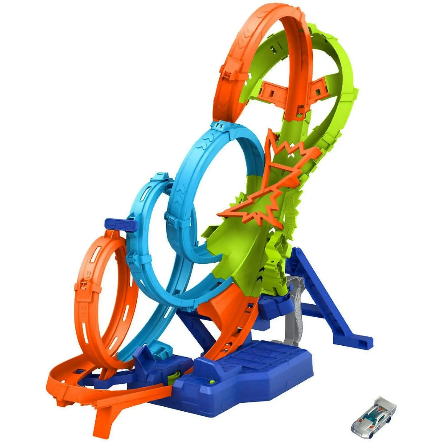 Hot Wheels - Action 4 Loop Crashout Trackset - Mattel