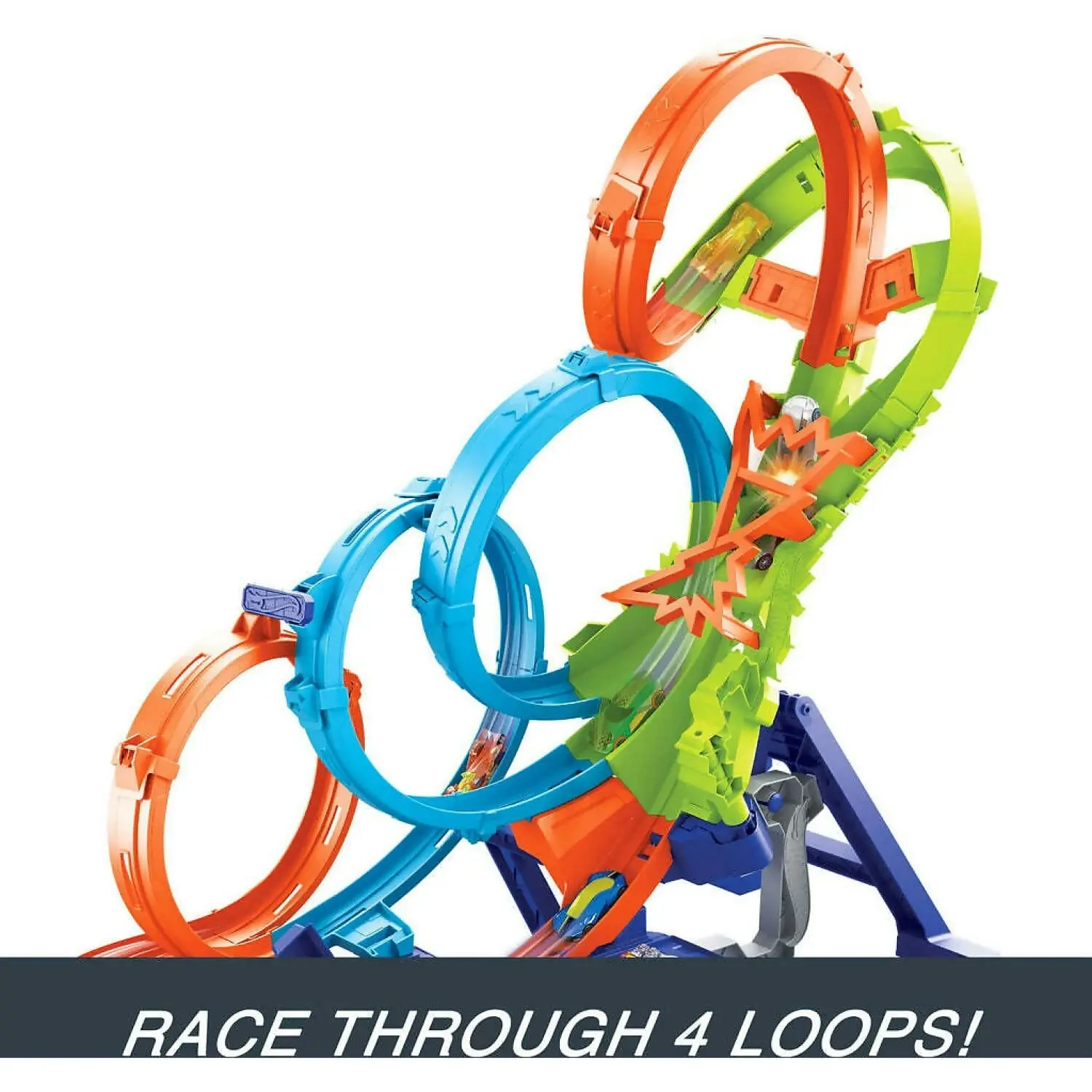 Hot Wheels - Action 4 Loop Crashout Trackset - Mattel