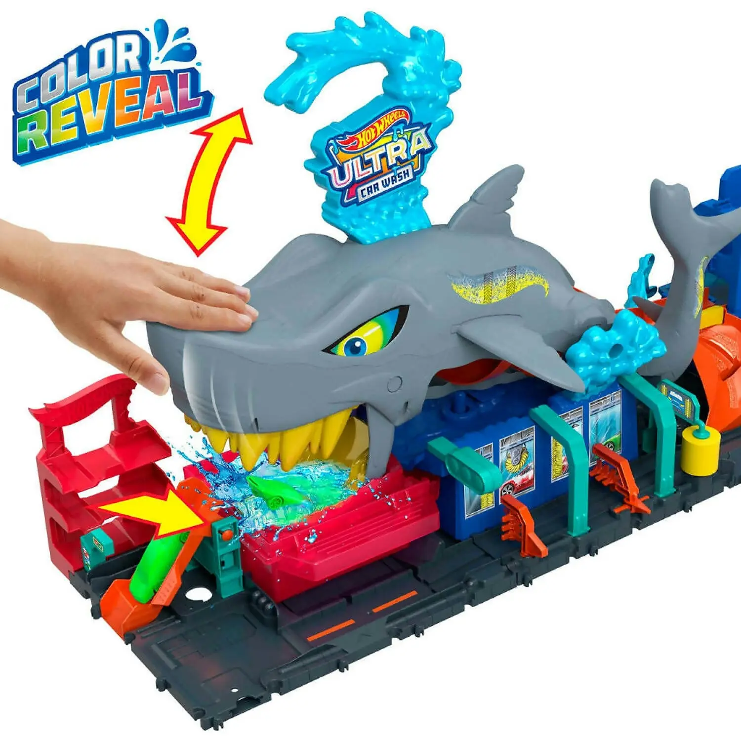 Hot Wheels - City Ultra Shark Car Wash Playset - Mattel