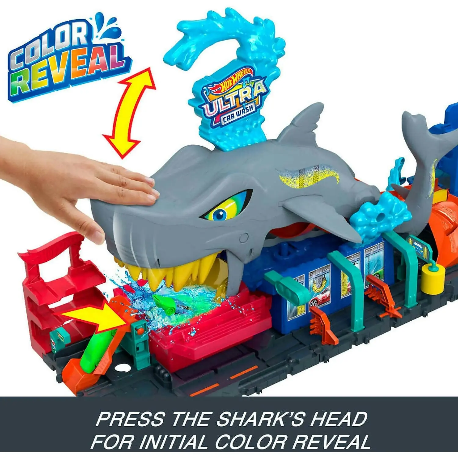 Hot Wheels - City Ultra Shark Car Wash Playset - Mattel