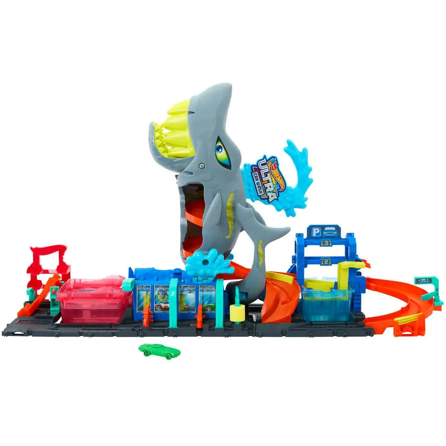 Hot Wheels - City Ultra Shark Car Wash Playset - Mattel