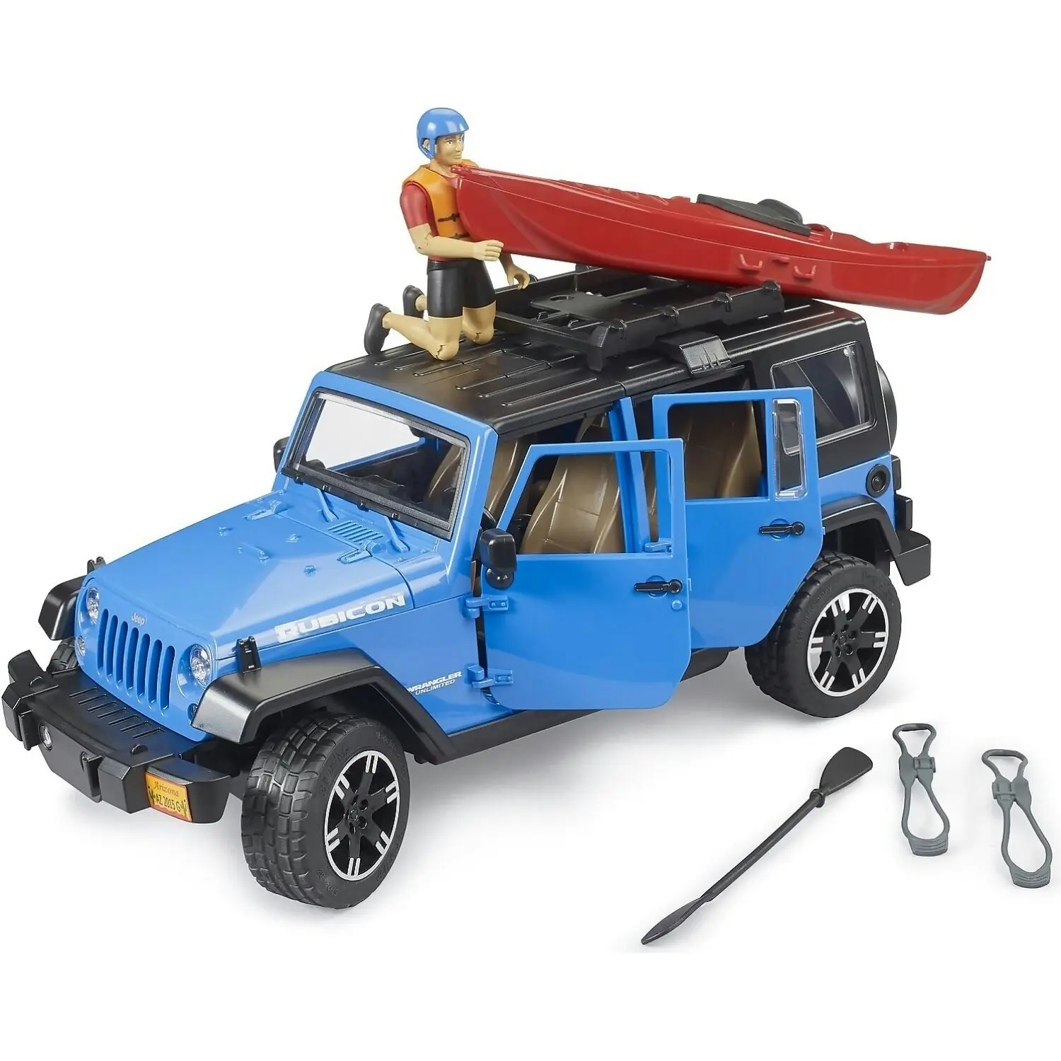 Bruder - Jeep Wrangler Rubicon Unlimited With Kayak And Kayaker