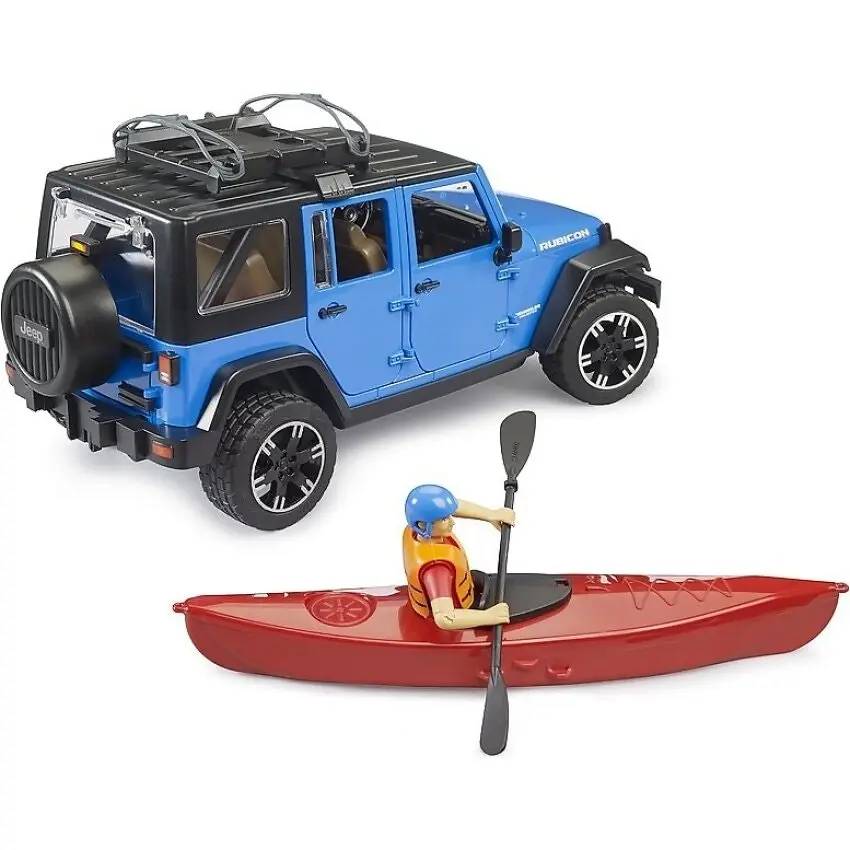 Bruder - Jeep Wrangler Rubicon Unlimited With Kayak And Kayaker