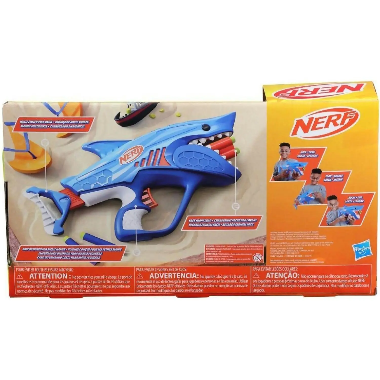 Nerf - Junior Wild Sharkfire Easy Play Dart Blaster With 8 Nerf Elite Darts - Hasbro