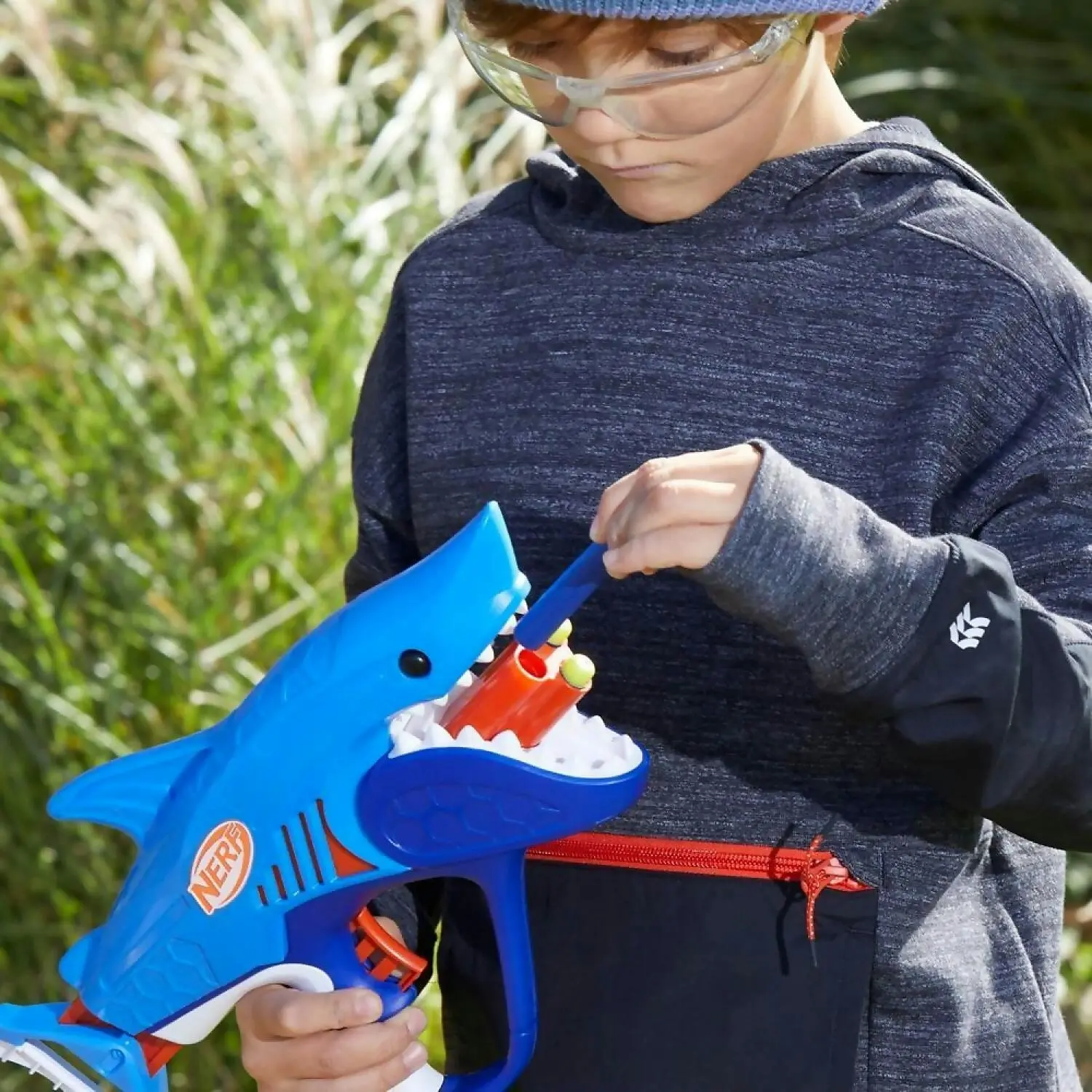 Nerf - Junior Wild Sharkfire Easy Play Dart Blaster With 8 Nerf Elite Darts - Hasbro