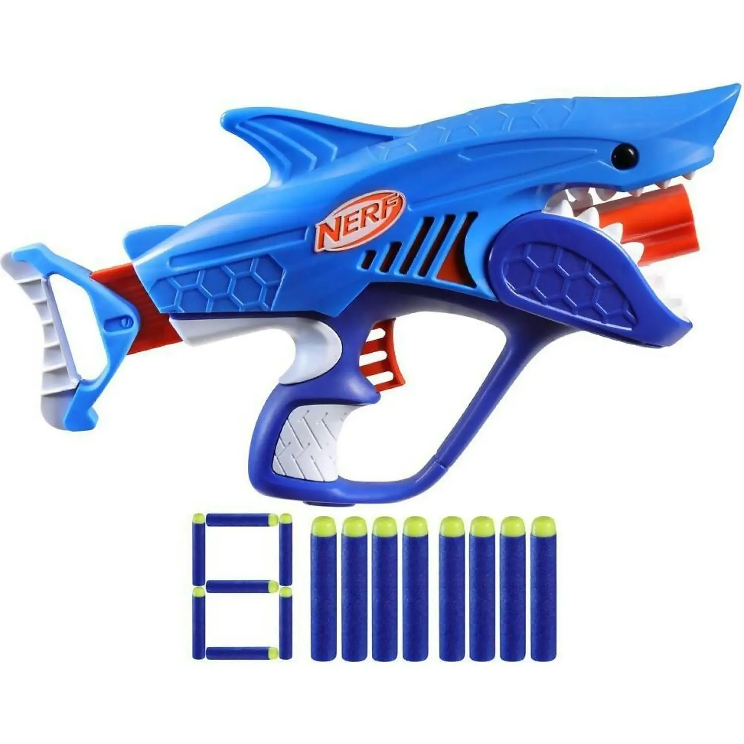 Nerf - Junior Wild Sharkfire Easy Play Dart Blaster With 8 Nerf Elite Darts - Hasbro