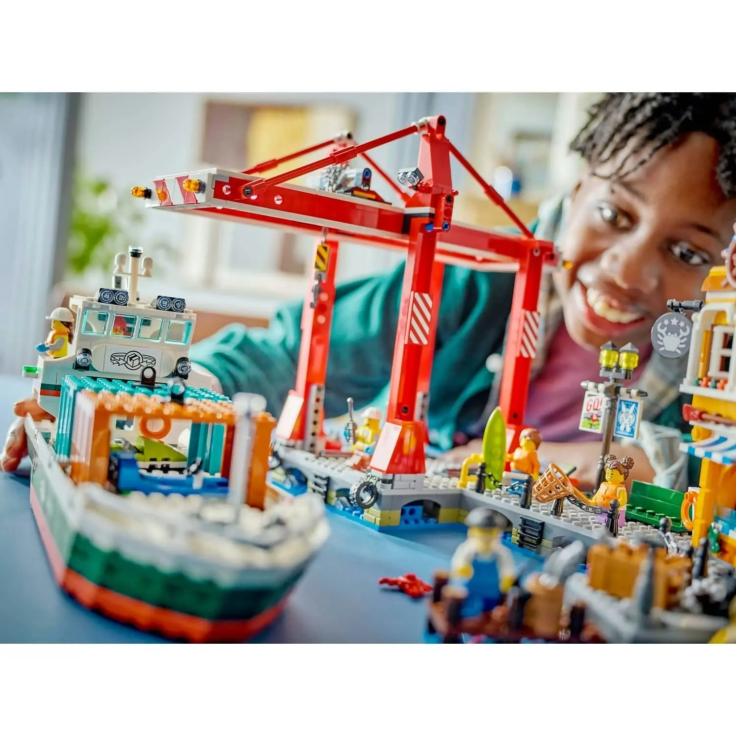 LEGO 60422 Seaside Harbor with Cargo Ship - City