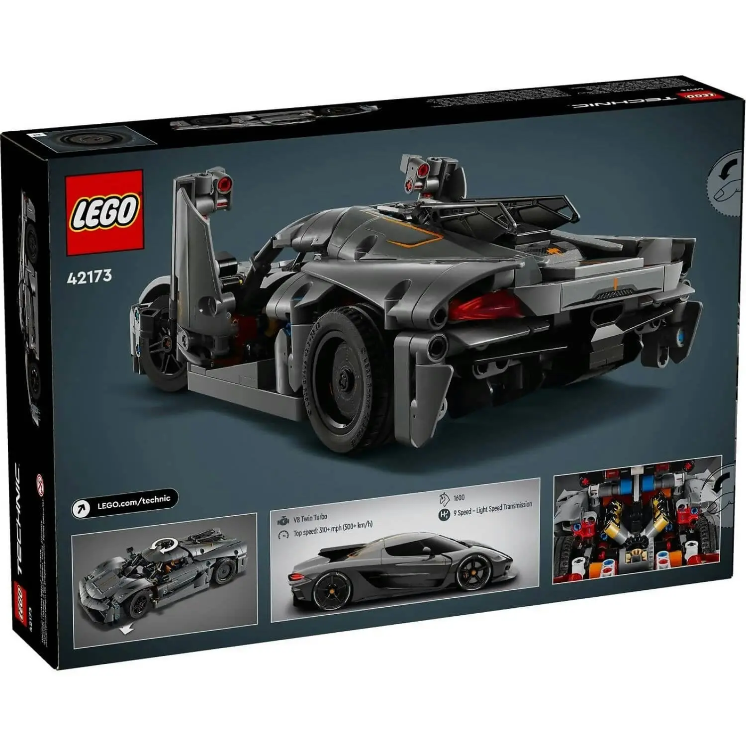 LEGO 42173 Koenigsegg Jesko Absolut Grey Hypercar - Technic