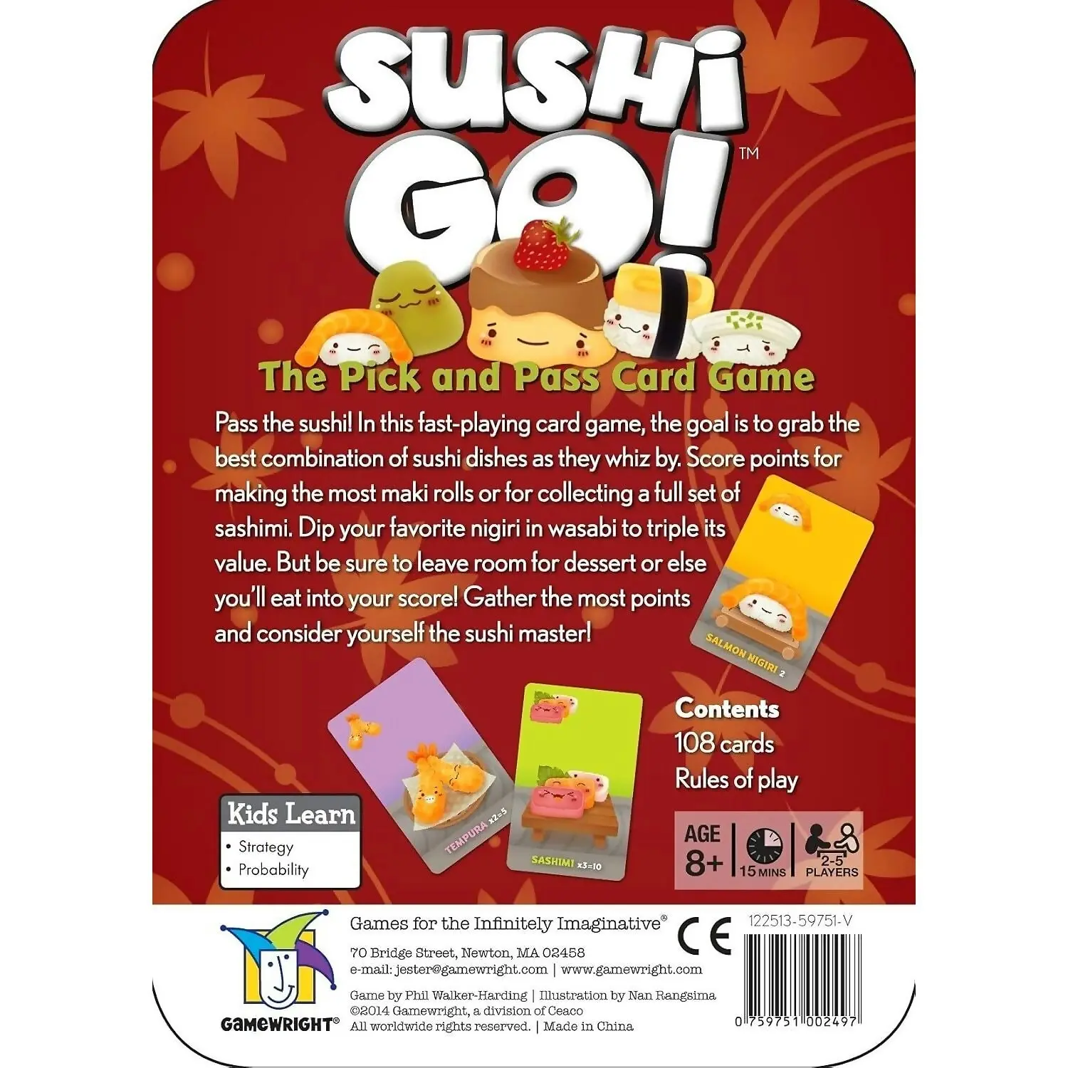 Gamewright - Sushi Go! Pick And Pass Card Game In Tin