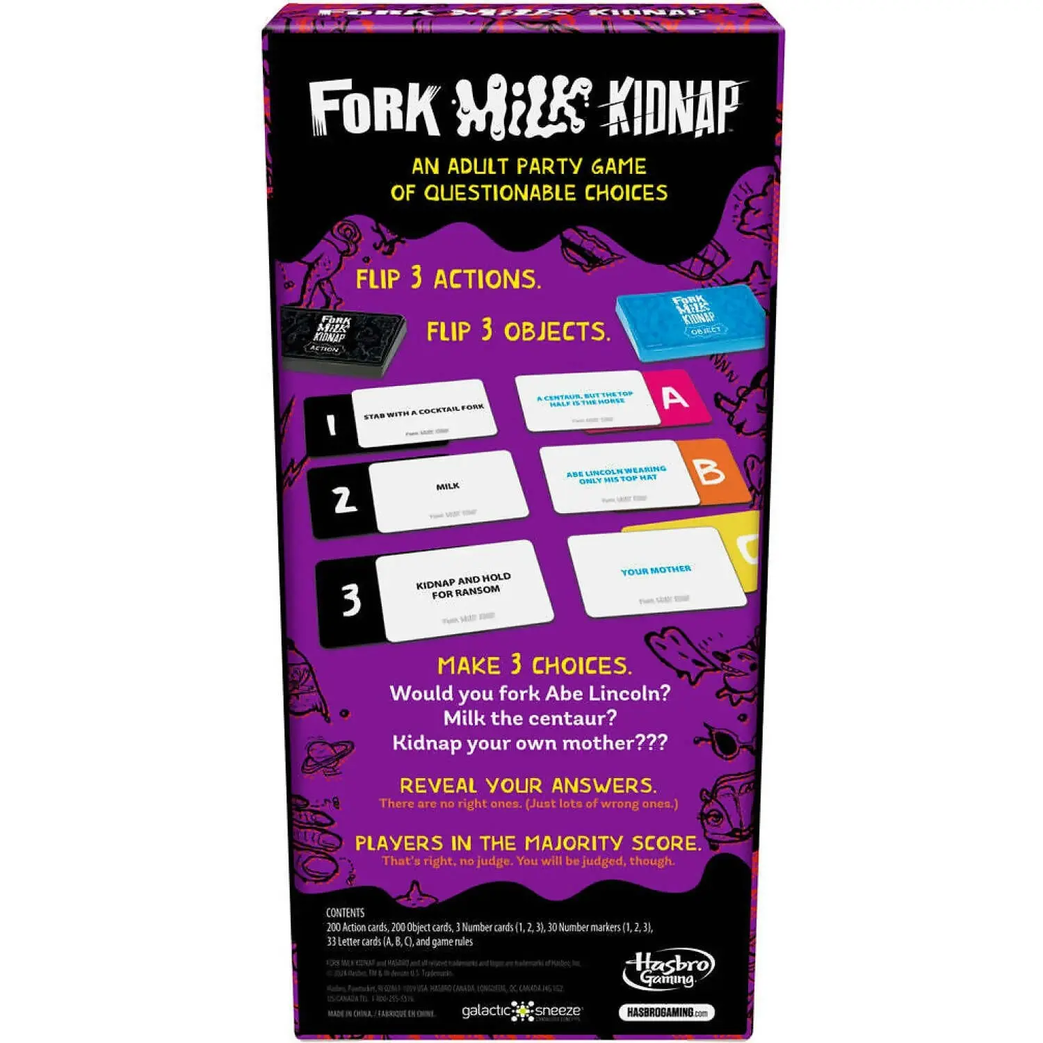 Hasbro Gaming - Fork Milk Kidnap Card Game