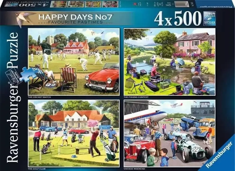 Ravensburger - Happy Days No. 7 Favourite Pastimes 4x500 Jigsaw Puzzle