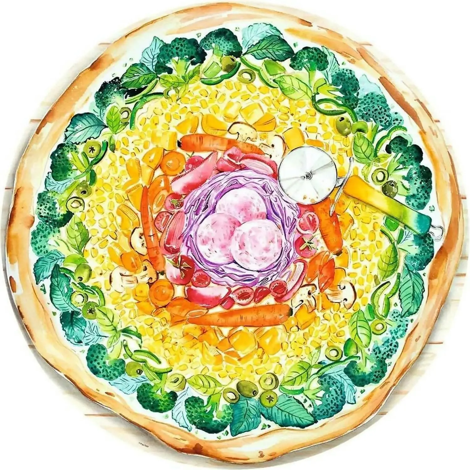 Ravensburger - Circle Of Colors Pizza Jigsaw Puzzle 500pc