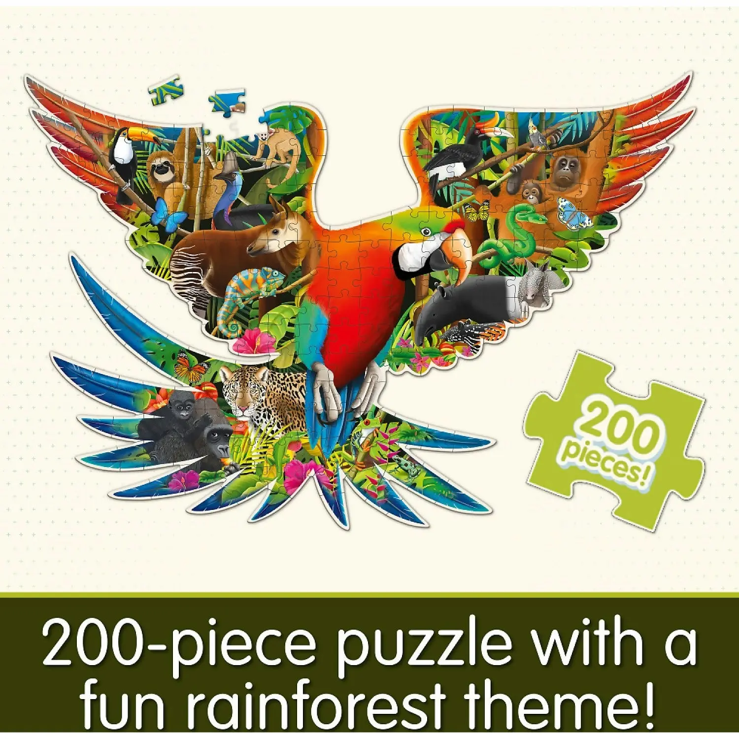 WILDLIFE WORLD - Rainforest Jigsaw Puzzle 200pc