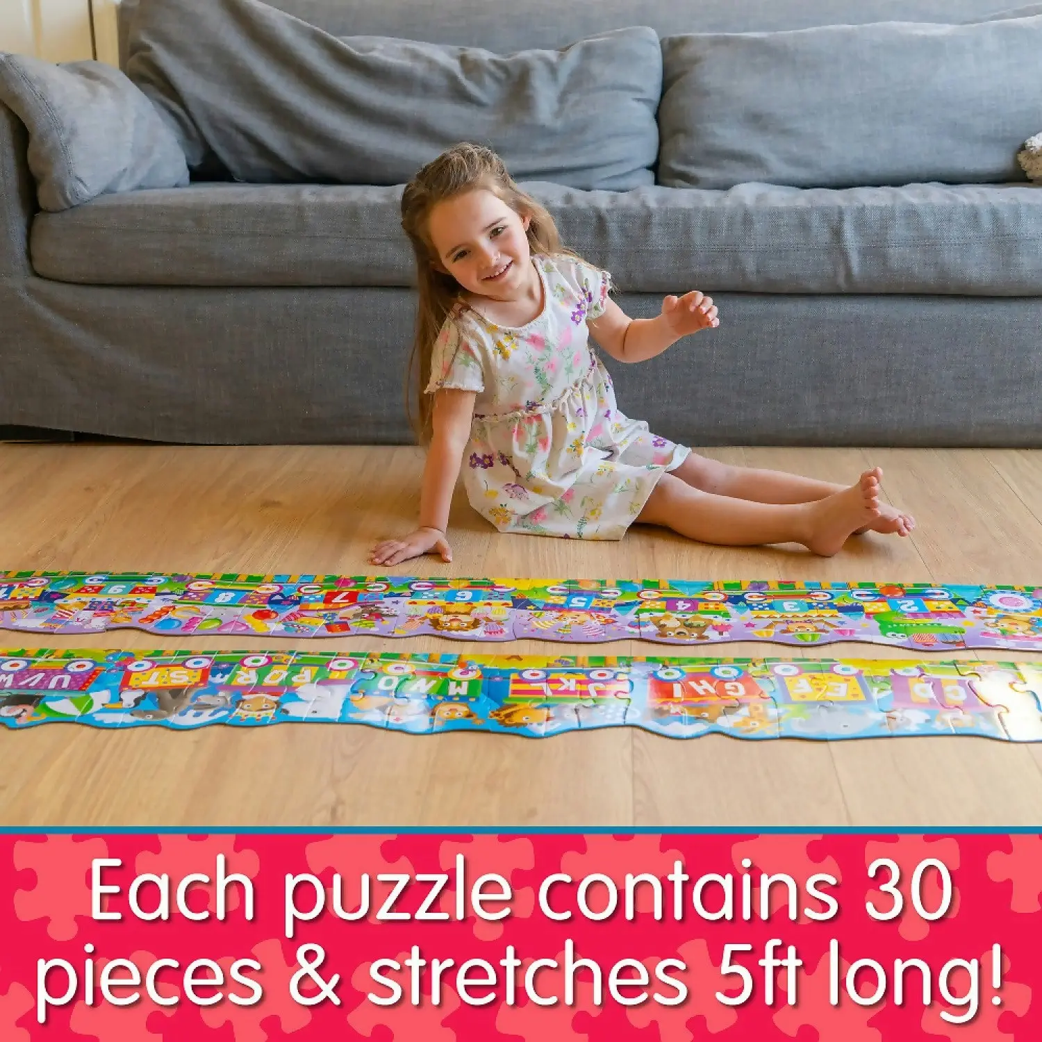 U Games - Puzzle Doubles Giant Abc & 123 Train Floor Puzzles - The Learning Journey