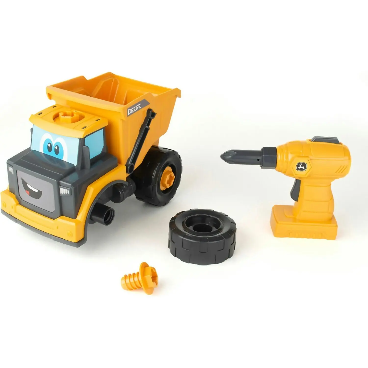 John Deere Kids - Build A Buddy Yellow Dump Truck 2-in-1 Toy With Toy Drill - Tomy