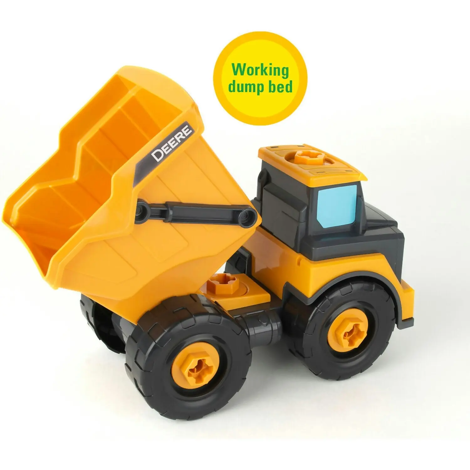 John Deere Kids - Build A Buddy Yellow Dump Truck 2-in-1 Toy With Toy Drill - Tomy