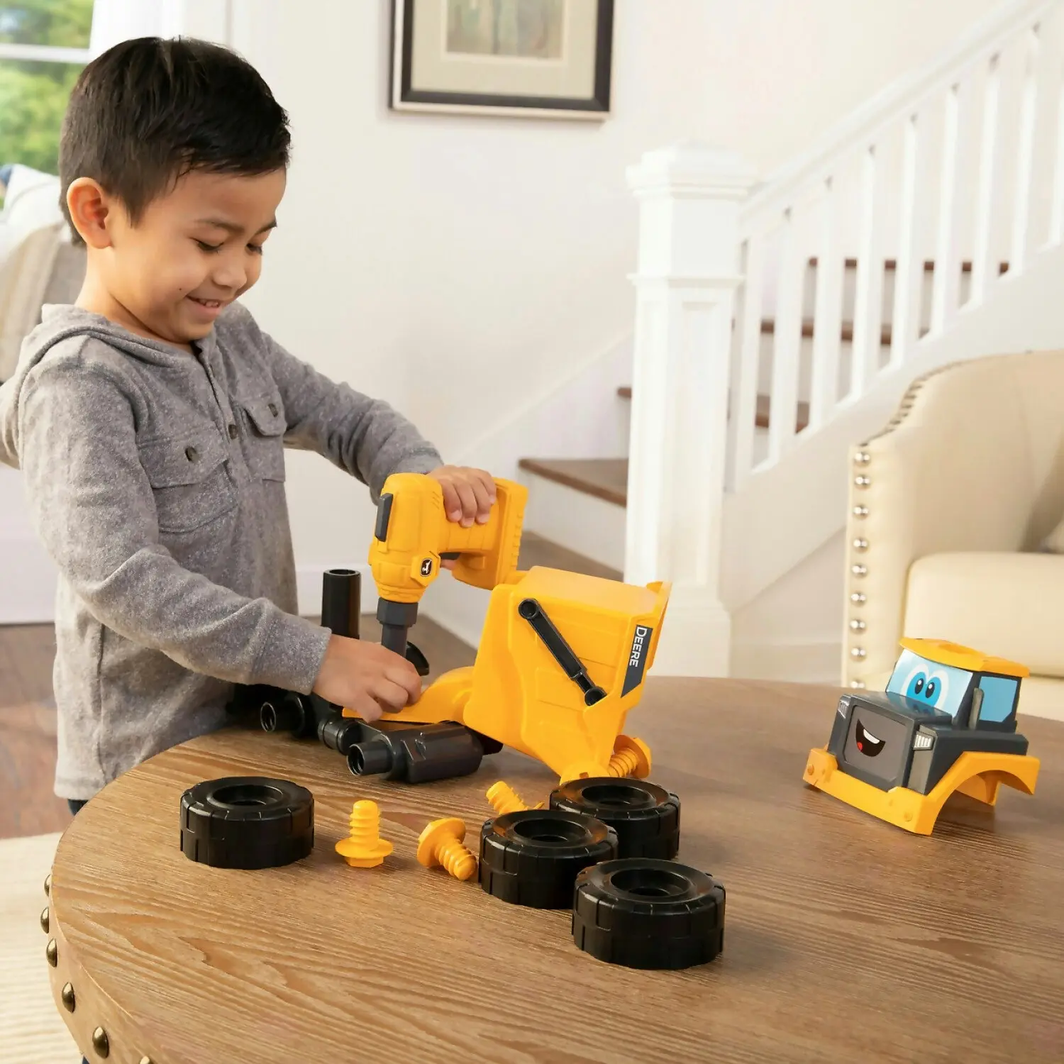 John Deere Kids - Build A Buddy Yellow Dump Truck 2-in-1 Toy With Toy Drill - Tomy