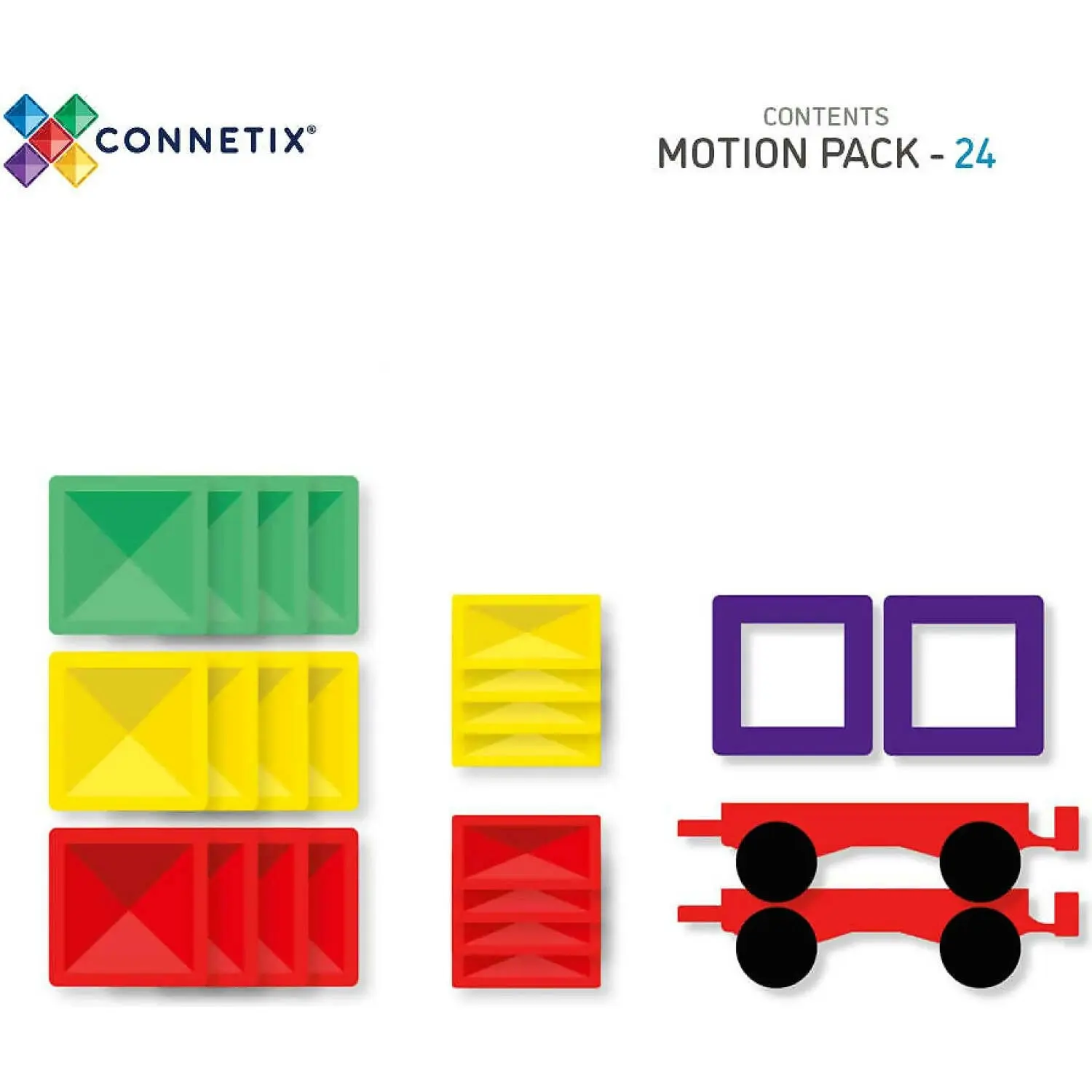 Connetix - Magnetic Tiles Rainbow Motion Pack 24pc