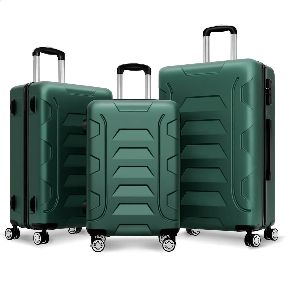 Alfordson 3PCS Luggage Suitcase Trolley Set Hard Case Travel Storage TSA Lock Dina Green