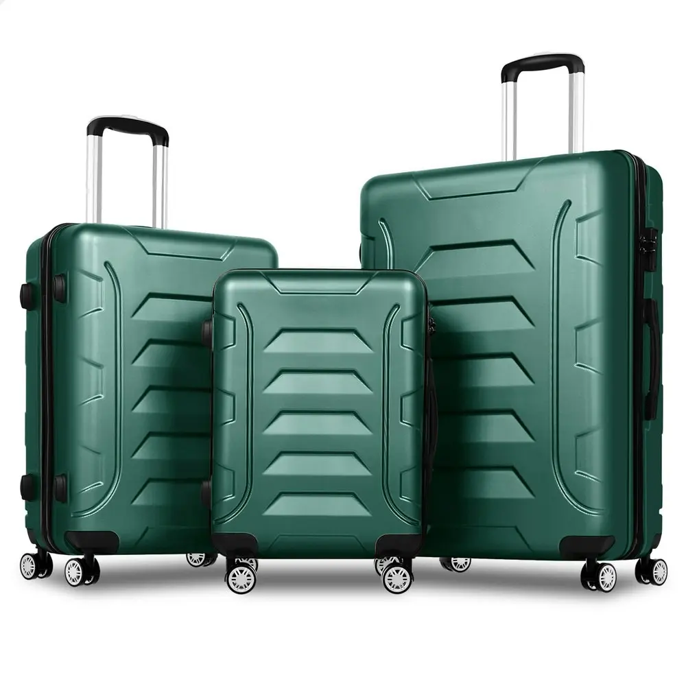 Alfordson 3PCS Luggage Suitcase Trolley Set Hard Case Travel Storage TSA Lock Dina Green