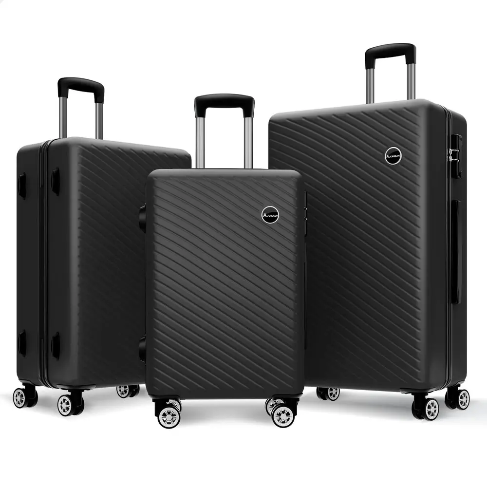 Alfordson 3PCS Luggage Suitcase Trolley Set Hard Case Travel Storage TSA Lock Timothy Black