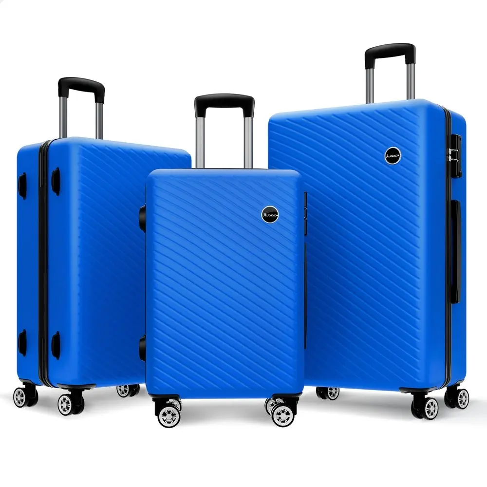 Alfordson 3PCS Luggage Suitcase Trolley Set Hard Case Travel Storage TSA Lock Timothy Blue