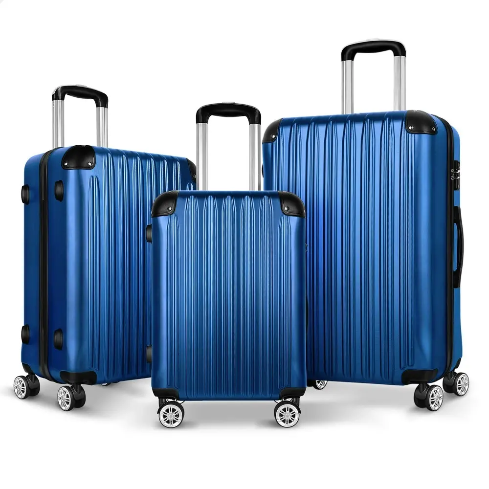 Alfordson 3PCS Luggage Suitcase Trolley Set Hard Case Travel Storage TSA Lock Voyage Pro Blue