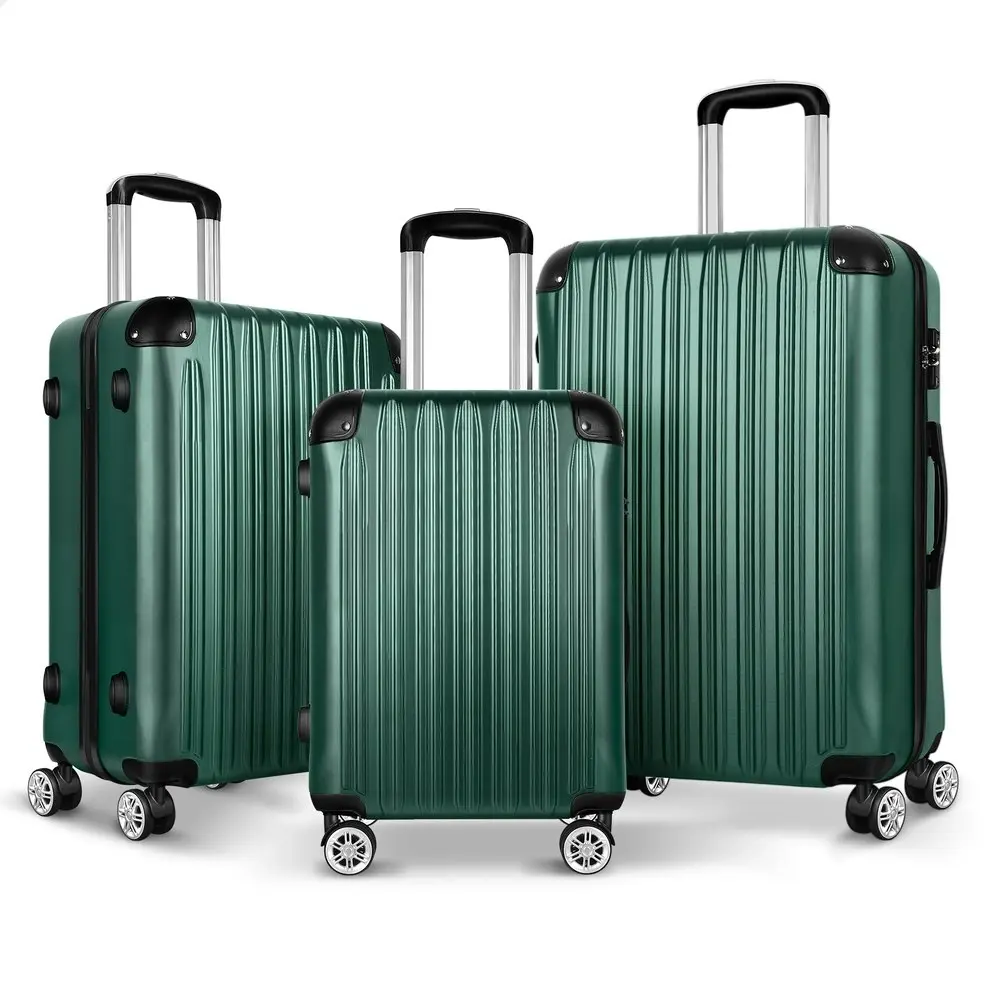 Alfordson 3PCS Luggage Suitcase Trolley Set Hard Case Travel Storage TSA Lock Voyage Pro Green