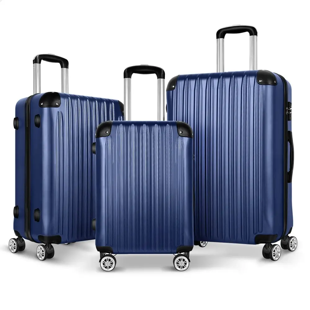 Alfordson 3PCS Luggage Suitcase Trolley Set Hard Case Travel Storage TSA Lock Voyage Pro Navy