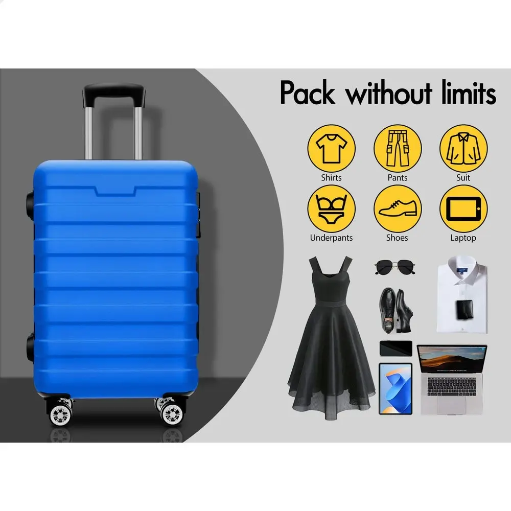 Alfordson 3PCS Luggage Suitcase Trolley Set Hard Case Travel Storage TSA Lock Sparco Elite Blue