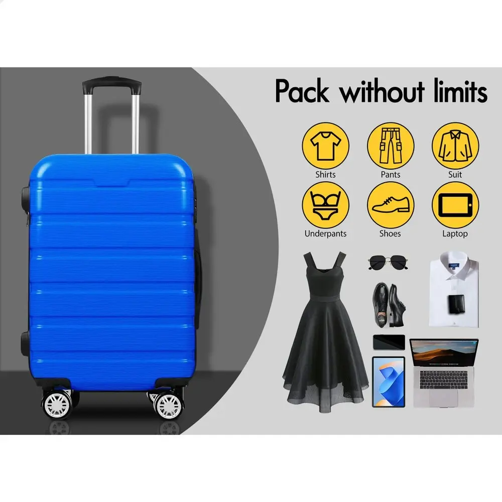 Alfordson 3PCS Luggage Suitcase Trolley Set Hard Case Travel Storage TSA Lock Sparco Elite Blue